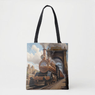 Bolsa Tote Comboio Steampunk Saindo de Londres