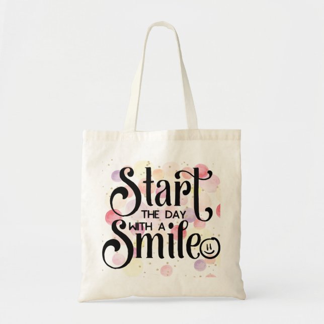 Bolsa Tote Comece o dia com um sorriso (Frente)