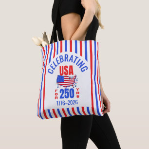 Bolsa Tote Comemorando 250 Anos dos EUA 4 de Julho Americano