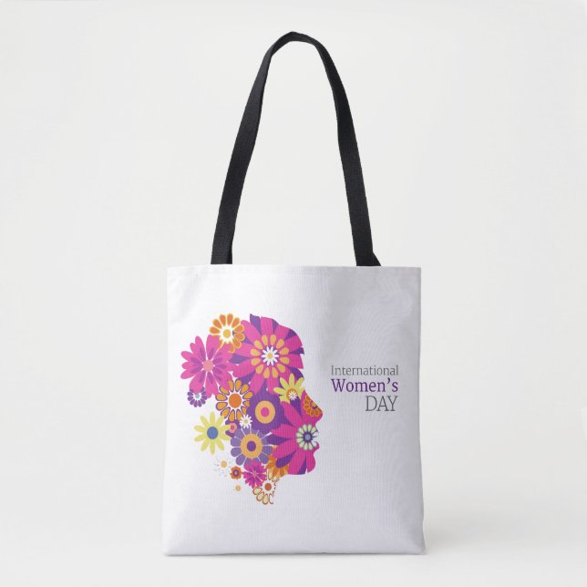 Bolsa Tote Comemore o saco internacional da senhora da flor (Frente)