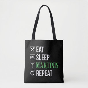 Bolsa Tote Comer. Dormir. Martinis. Repetir.