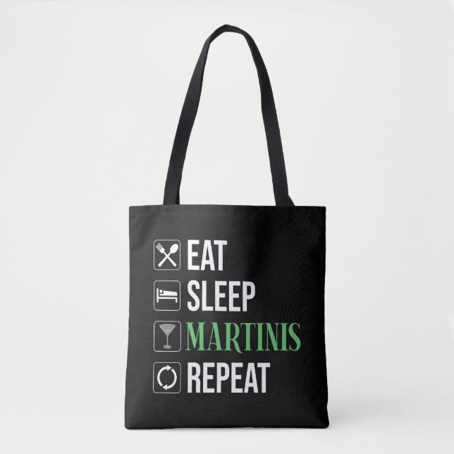 Bolsa Tote Comer. Dormir. Martinis. Repetir. (Frente)