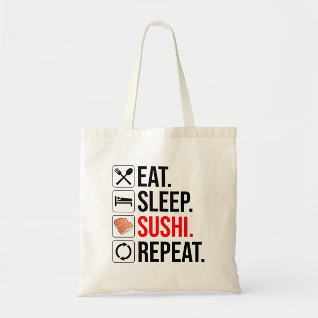 Bolsa Tote Comer. Dormir. Sushi. Repetir (Frente)