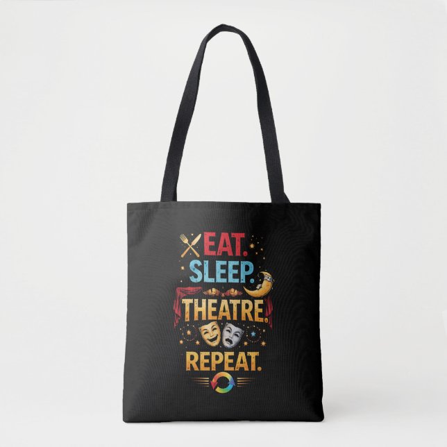 Bolsa Tote Comer, Dormir, Teatro, Repetir (Frente)