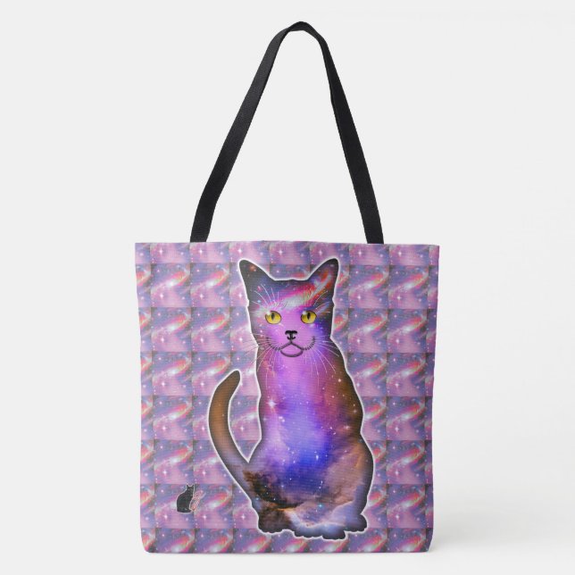 Bolsa Tote Cometa Espaço Em Gato (Frente)