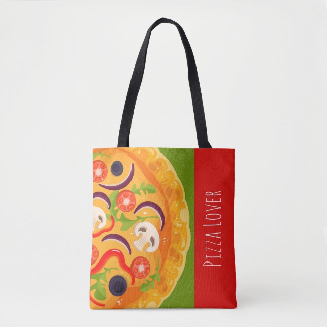 Bolsa Tote Comida colorida amante de pizza doce (Frente)