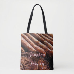 Bolsa Tote Comida de carne cozida da família do churrasco