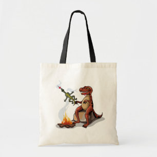 Bolsa Tote Comida De Cozinhar Tyrannosaurus Rex Sobre Uma Cam
