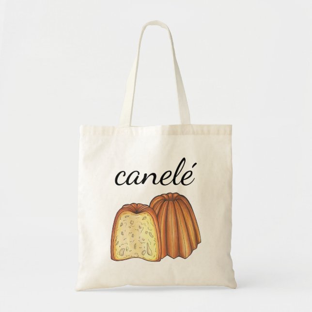 Bolsa Tote Comida de pastelaria francesa Canelé Chef Pâtisser (Frente)