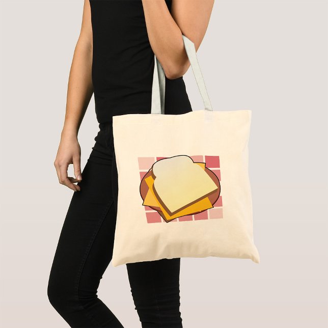 Bolsa Tote Comida divertida de sanduíche de queijo delicioso (Criador carregado)
