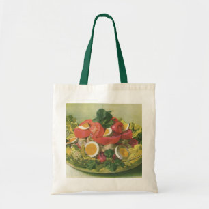 Bolsa Tote Comida do vintage, salada verde misturada orgânic