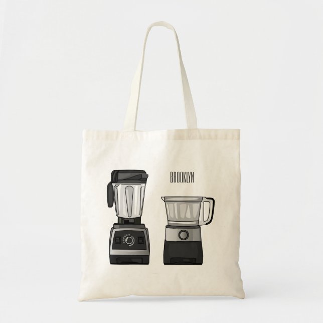 Bolsa Tote Comida e ilustração do desenho do blender (Frente)