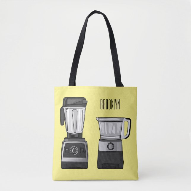 Bolsa Tote Comida e ilustração do desenho do blender (Frente)