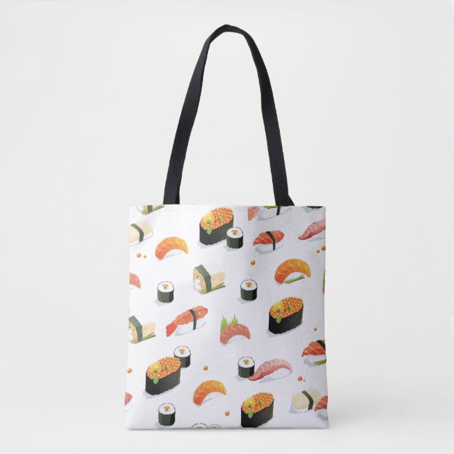 Bolsa Tote Comida japonesa: Teste padrão do sushi (Frente)
