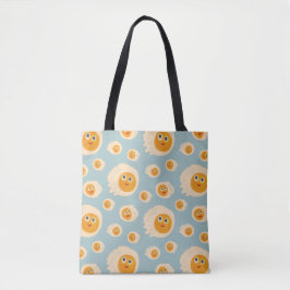 Bolsa Tote Comida-Padrão de Ovos de Cartoon