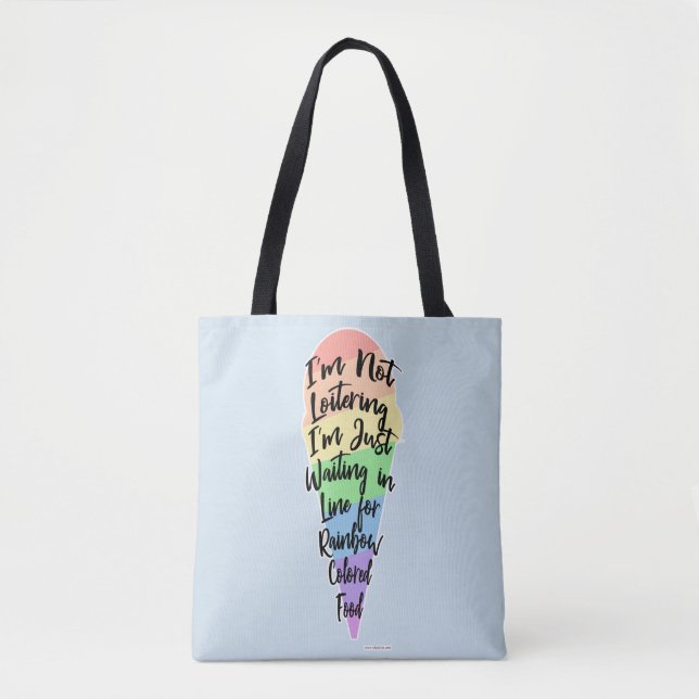 Bolsa Tote Comida Rainbow Trendy Divorciada Cone Art (Frente)