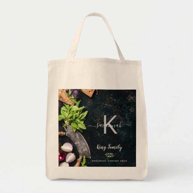 Bolsa Tote Comida vegetariana rústica de compro vegetariano (Frente)