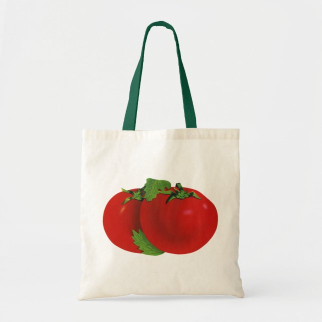 Bolsa Tote Comidas, Tomate De Herança De Estopa Orgânica, Ver (Frente)