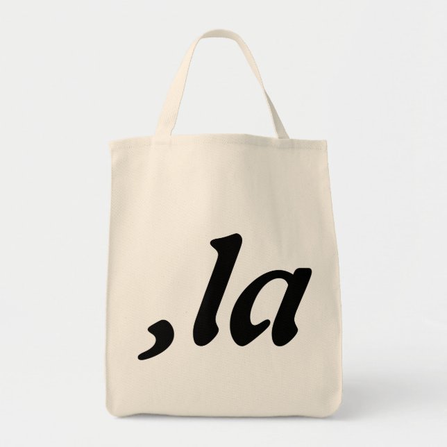 Bolsa Tote Comma La Kamala Harris - design de texto personali (Frente)