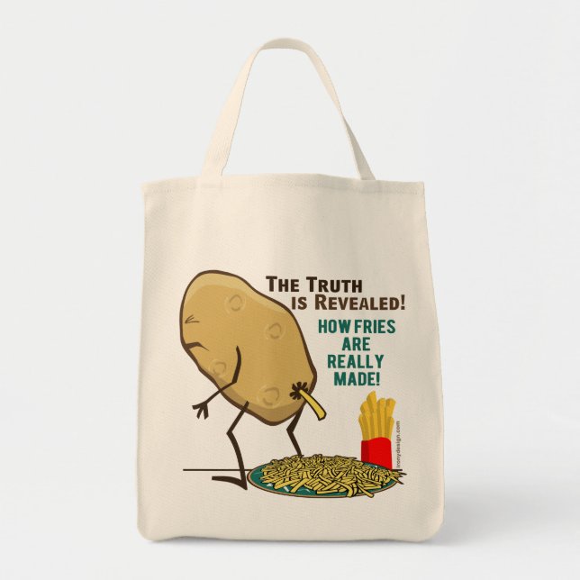 Bolsa Tote Como As Fritas São Feitas De Batata (Frente)