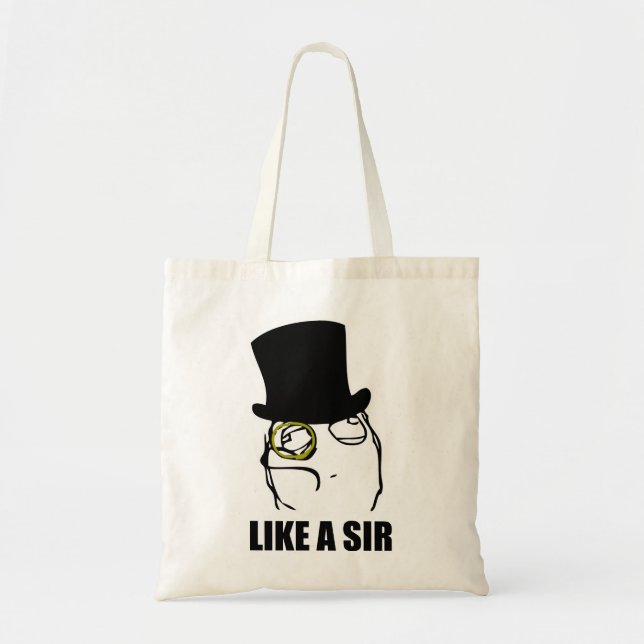 Bolsa Tote Como um senhor Monocle Raiva Cara Meme (Frente)