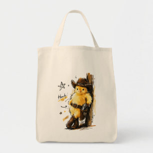 Bolsa Tote Como Vai Frango Cowboy Bonito Arte Ocidental
