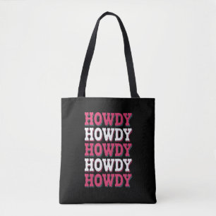 Bolsa Tote Como vai, vaca caubói country vintage cowgirl