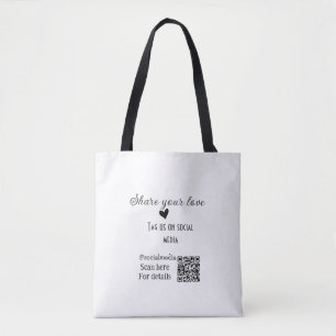 Bolsa Tote Compartilhe o código QR da verificação de amor e a