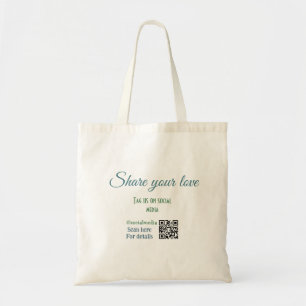 Bolsa Tote Compartilhe sua etiqueta de amor snap mídia social