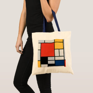 Bolsa Tote Composição Abstrata Vintage por Piet Mondrian