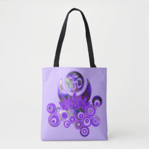 Bolsa Tote Composição de design - OM LOTUS violet + seu backg