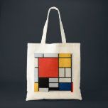 Bolsa Tote Composição de Mondrian Vermelho, Amarelo, Azul, Pr<br><div class="desc">Composição com vermelho, amarelo, azul e preto por Piet Mondrian (1921)</div>