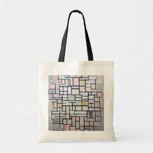 Bolsa Tote Composição Rosa e Cinzas, Mondrian
