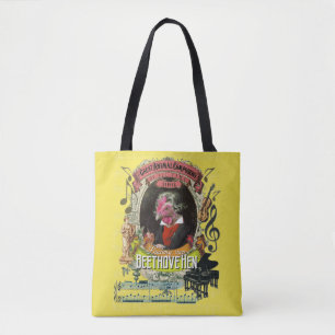 Bolsa Tote Compositor animal Beethoven da galinha engraçada
