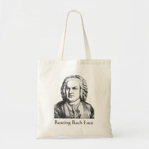 Bolsa Tote Compositor de Música Clássica de Bach Face em Desc