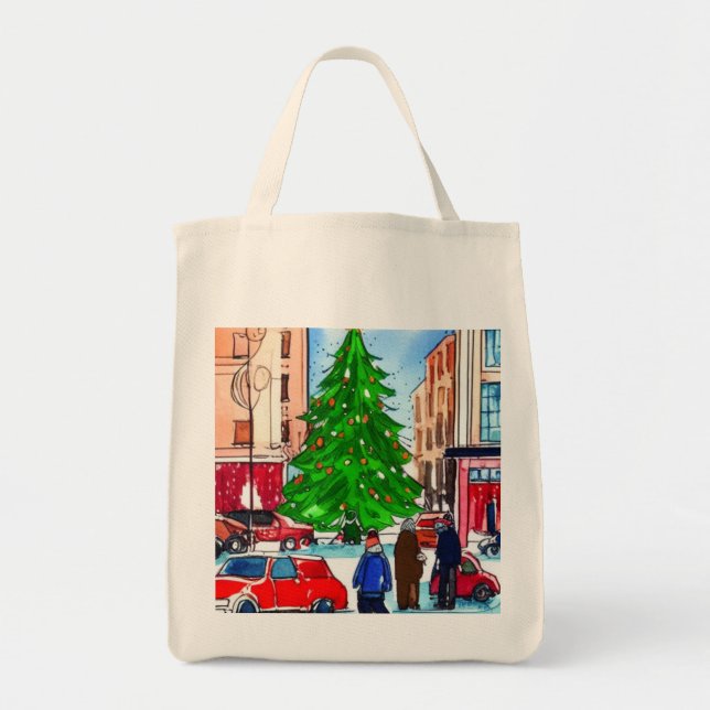 Bolsa Tote Compra de Natal (Frente)