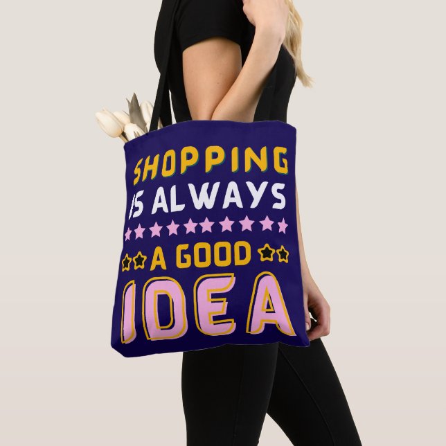 Bolsa Tote Comprando presentes de moda e diversão para Shopah (Close Up)