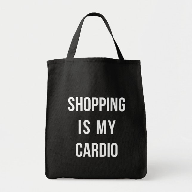 Bolsa Tote Comprar é meu Cardio de Preto (Frente)