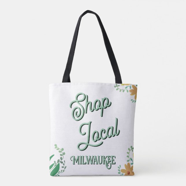 Bolsa Tote Compre local, cidade (Verso)