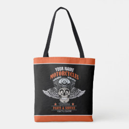Bolsa Tote Compro de Motociclos Personalizados do Crânio Voad