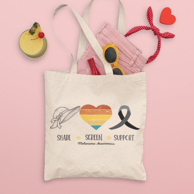 Bolsa Tote Compro de Sensibilização do Cancer da Pele Melanom (Criador carregado)