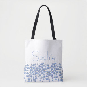 Bolsa Tote Comutador de Borboleta Azul Personalizado