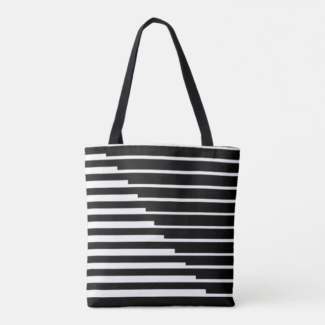 Bolsa Tote con líneas negras y color personalizable (Verso)