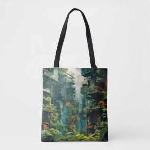 Bolsa Tote Conceito de Cidade Perdida Arte de Cenário Colorid