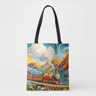 Bolsa Tote Conceito de comboio de locomotiva Cena Abstrato