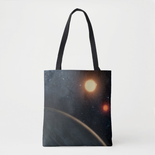 Bolsa Tote Conceito do artista Ilustrando Kepler-16b. (Frente)