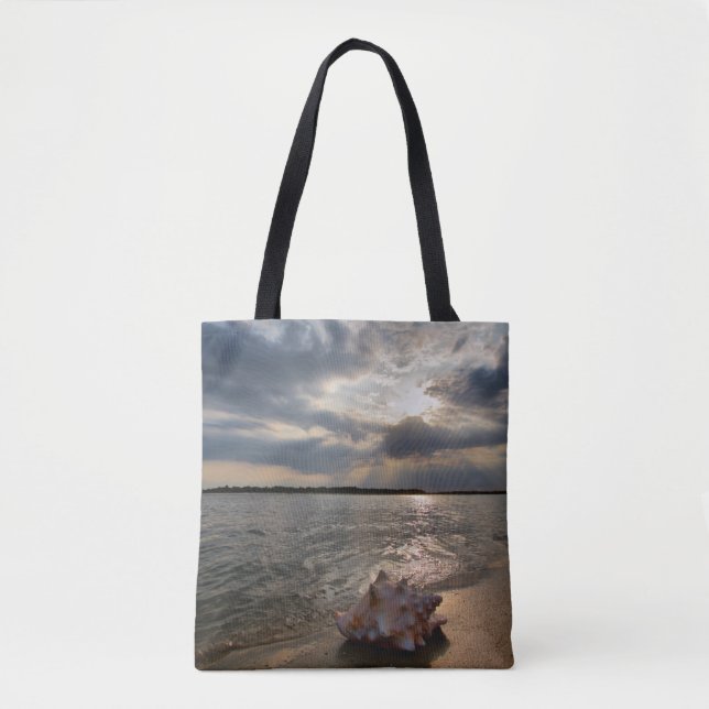 Bolsa Tote Conch Shell na praia | St Augustine, Fl (Frente)