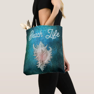 Bolsa Tote Concha "Vida na Praia"