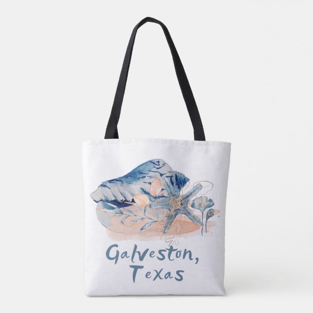 Bolsa Tote Conchas de Galveston Texas  (Verso)