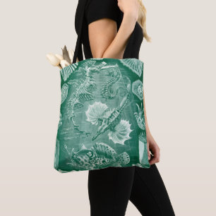 Bolsa Tote Conchas e Peixes Teleostei Vintage por Ernst Haeck